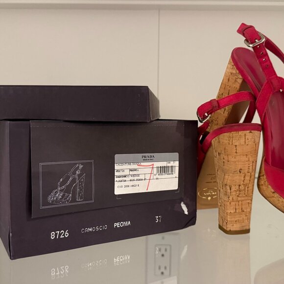 Prada Platform Suede Deep Pink - Picture 1 of 8